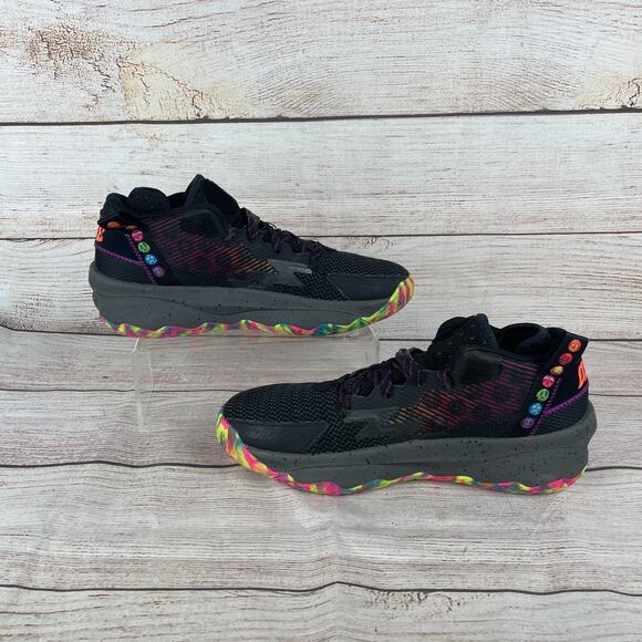 Adidas Dame 8 Big Mood Mens Sz 8.5 Basketball Shoes Multi Color Black - Picture 2 of 9